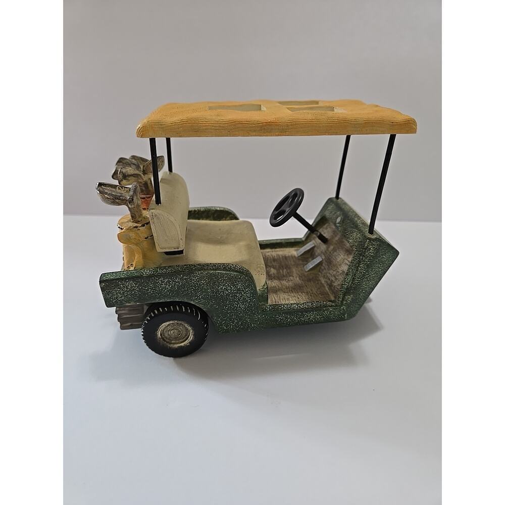Vintage Ceramic Golf Cart Toothbrush Holder